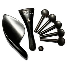 5 Strings Violin Ebony Fitting Tailpiece Chinrest 5 Pegs 5 Holes Parisan Eyes