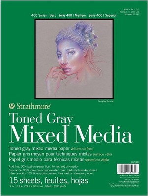 STRATHMORE Toned Gray Mixed Media, 400er Serie, graues, recyceltes Mixed Media