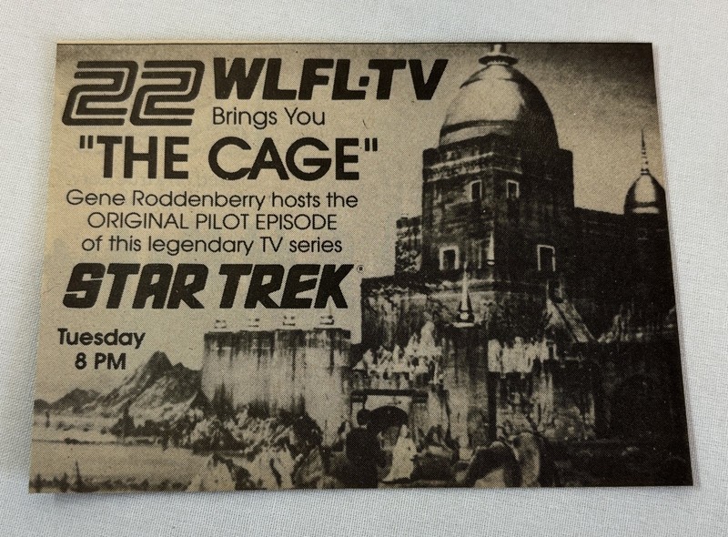 1988 WLFL tv ad ~ Gene Roddenberry hosts STAR TREK ~ The Cage