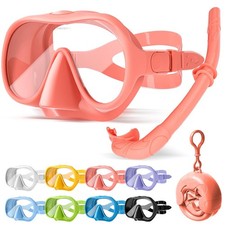 NARUTOO Snorkel Set Adults, Fashionable Macaron Colors Frameless Pink