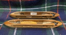 2 Reclaimed Vintage Pilkington 6809 Wooden Cotton Loom Flying Shuttles 50cm