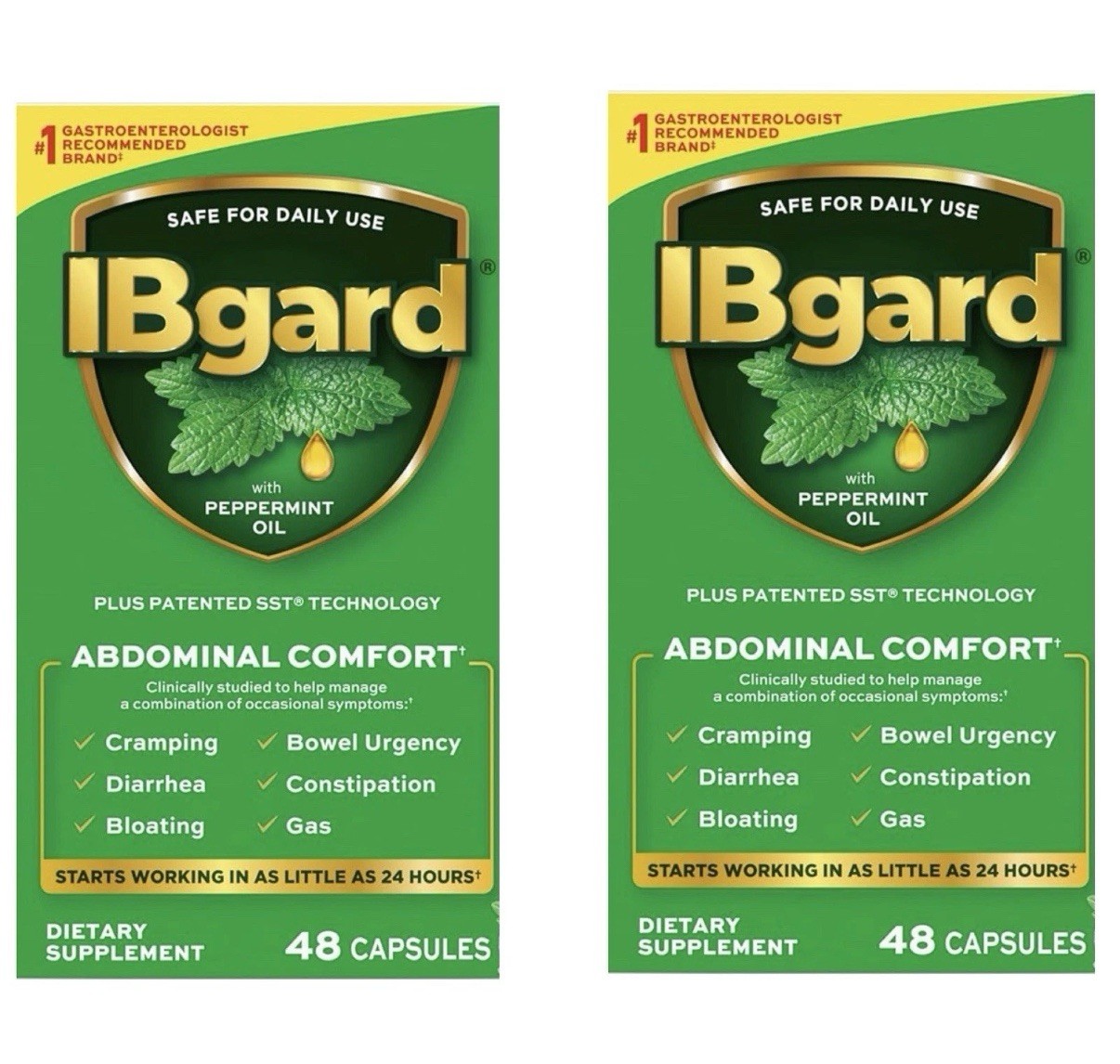 2 Boxes IBgard Irritable Bowel Syndrome IBS Relief 48x2=96 ct Exp 11/2027
