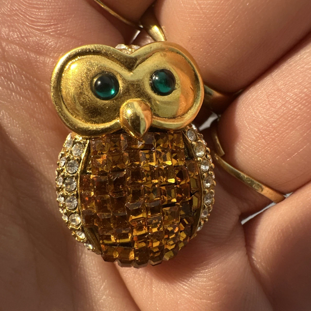 Épingle À Hibou En Strass Broche Animaux Décoration Hibou Cristal Strass Beauté Pin Foulards Châle Clip