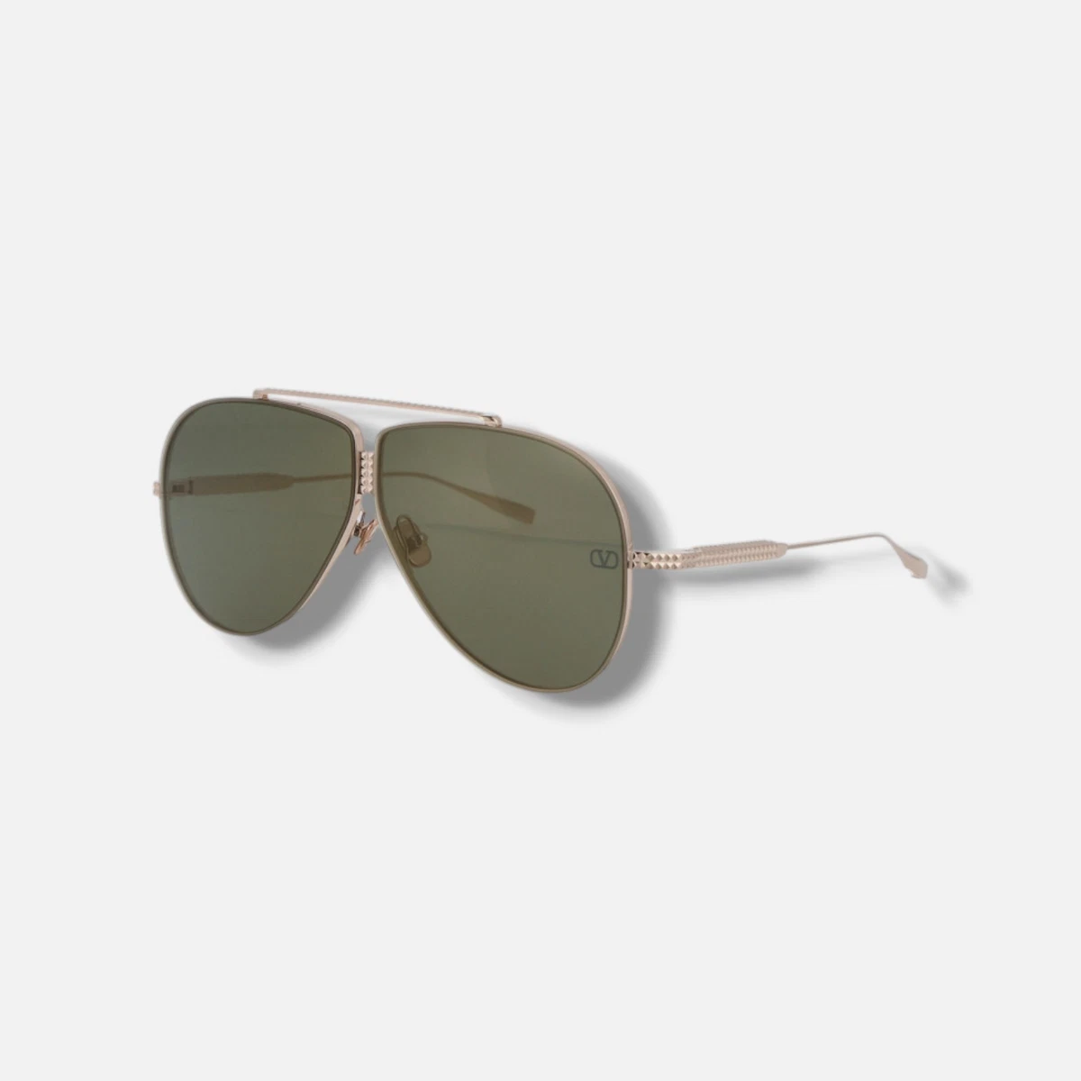 Valentino Garavani VLS-100-A-64 64mm Valentino Gold Aviator Sunglasses for Women for sale | eBay main image 2