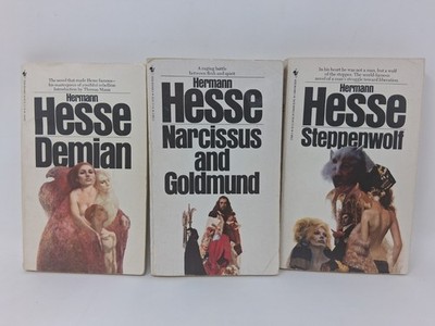 HERMANN HESSE 3 VINTAGE PB BOOKS: DEMIAN, STEPPENWOLF, NARCISSUS GOLDMUND BANTAM