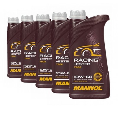 5 Liter (5x1) MANNOL Racing Ester 10W-60 API SN CH-4 Motoröl ACEA A3/B4