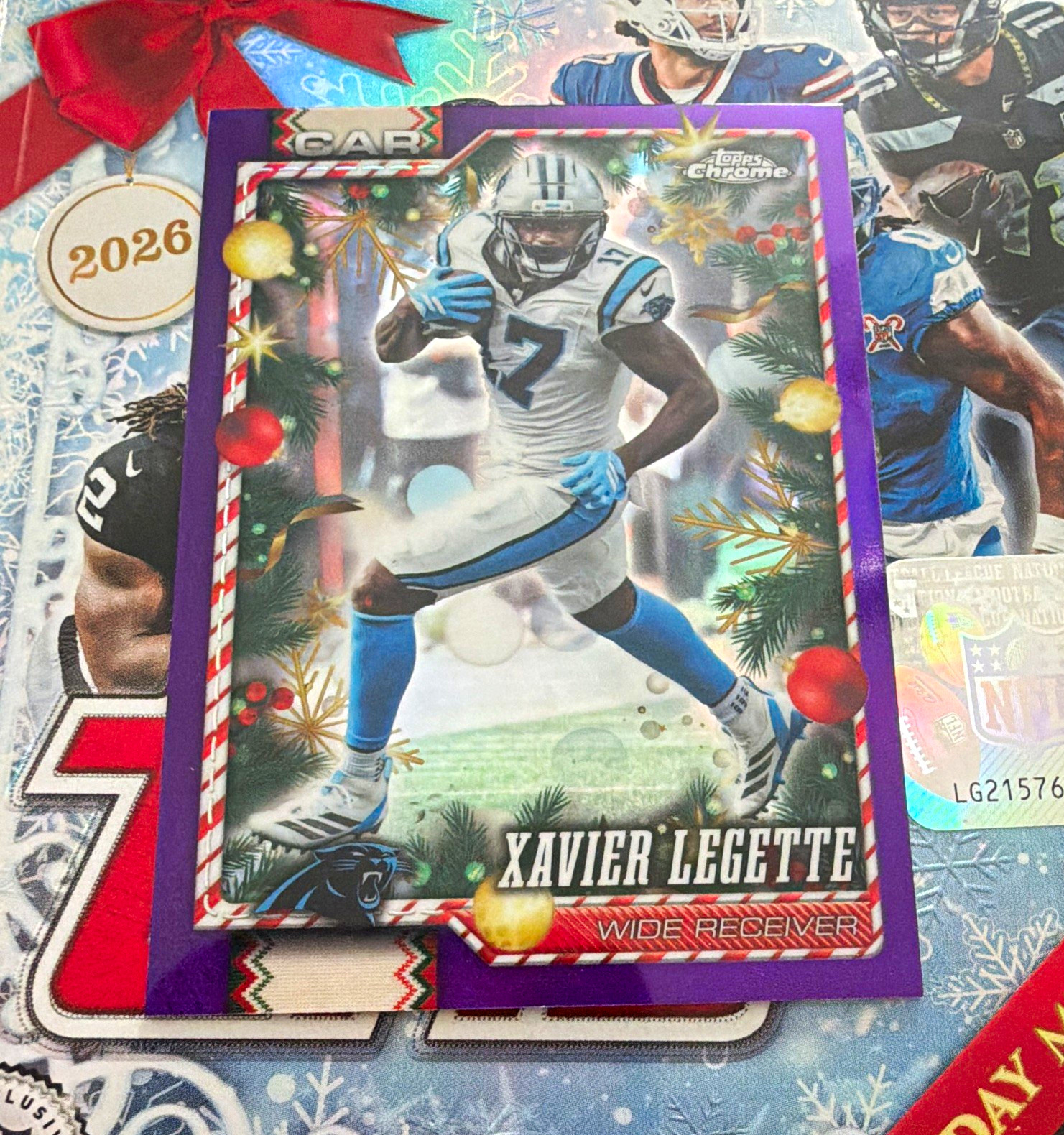 Topps Chrome Holiday Xavier Legette Carolina Panthers 2026 #107 Parallel /75