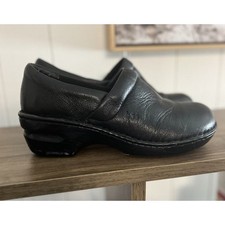 BOC Born Black Leather Clogs Women's 10 Peggy Comfort Shoes Nurse Work Slip On