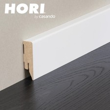 HORI Fußleisten MDF Sockelleiste weiß Grundierfolie RAL 9016 Modern Profil 40mm