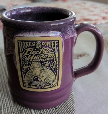 Bones Coffee Purple Electric Unicorn 2022 Mug - By Deneen Pottery
