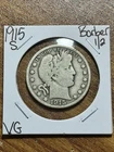 1915 S Barber Silver Half Dollar Very Good VG U.S. 50c Type Coin (Raw16850)
