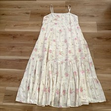 Universal Thread Lace A-Line Maxi Dress Cream Floral XL