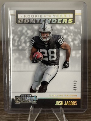 2019 Panini Contenders Josh Jacobs Rookie of the Year #/49 #RYA-JJ RC Gold SP