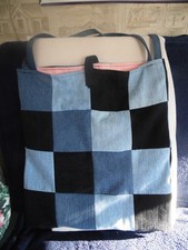 Blue Jean Tote Bag, Handmade, lined