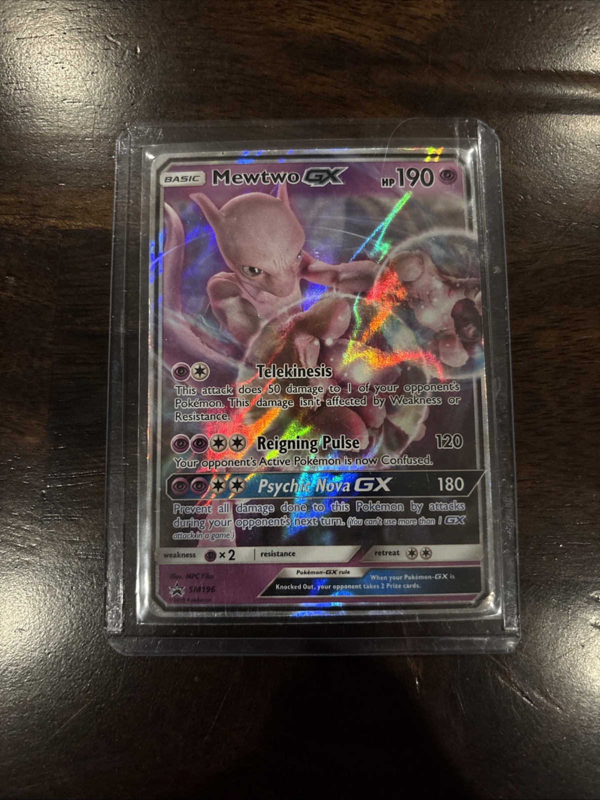 Pokémon TCG Mewtwo GX SM196 Promo Holo Card Sun & Moon Black Star & XY107