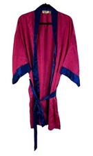 Vintage 90s Victorias Secret Gold Label Satin Brocade Contrast Robe Small