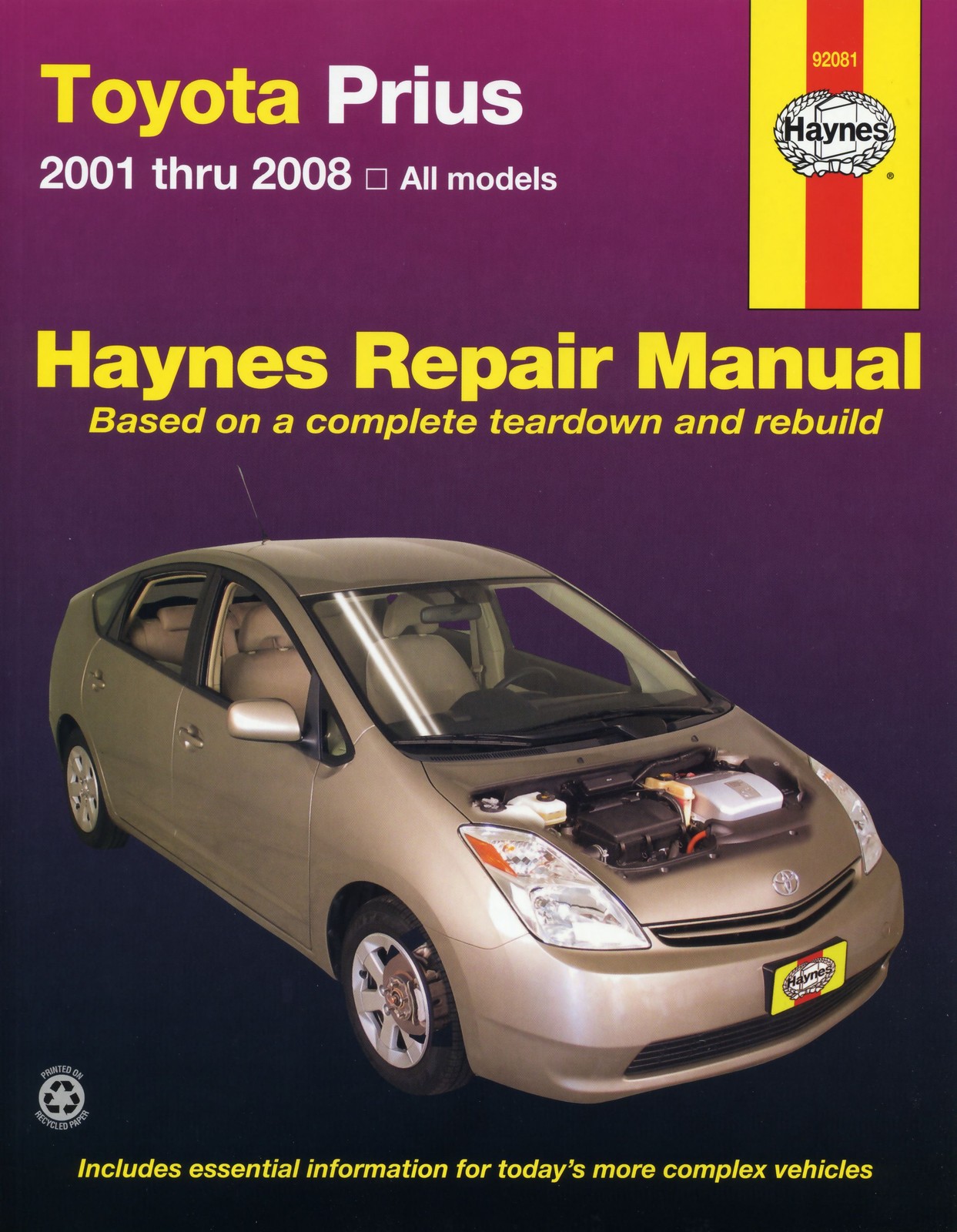 Revue technique Haynes Toyota Prius 2001 à 2012 livre entretien auto neuf