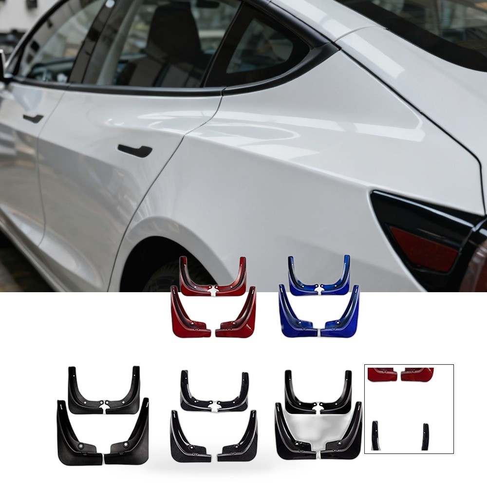 Mud Flaps Suitable for Tesla Model 3 2016-2020 Front Rear Cold Light Silver