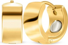 MagnetRX  Magnetic Earrings for Women Polished Stainless Steel  Gold  Medium 