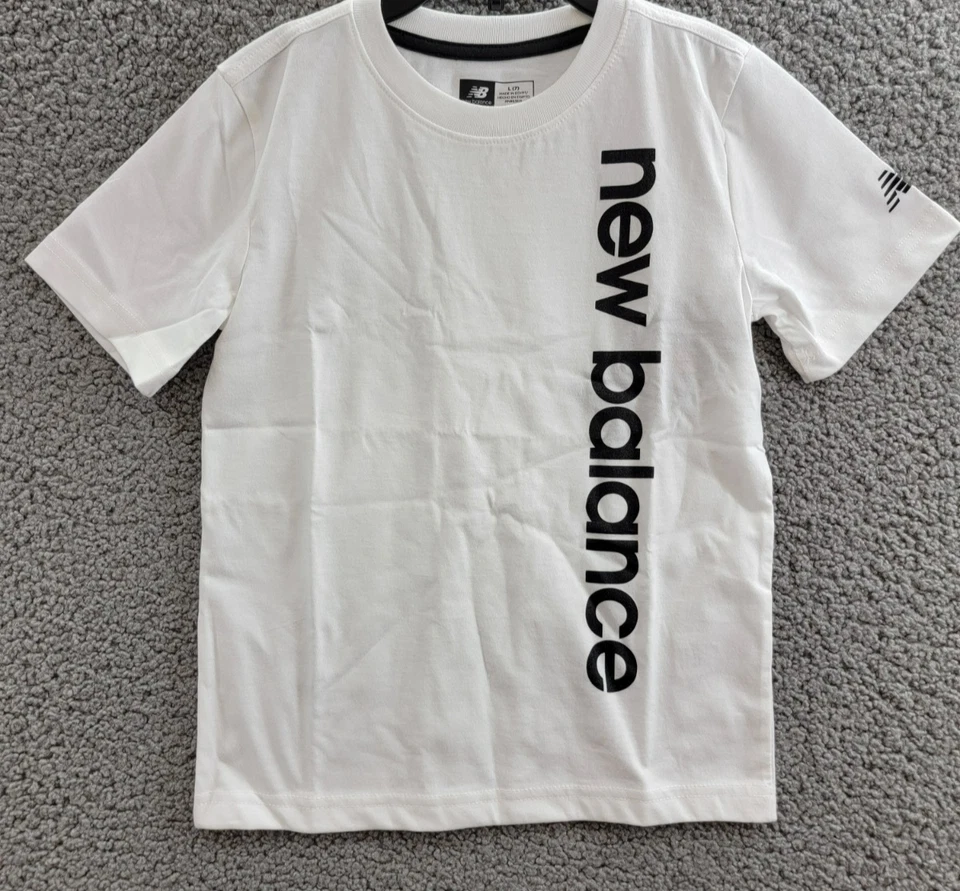 New Balance Graphic Tee Little Boys' L (7) White Crew Neck Short Sleeve Pullover - Image 2 of 4