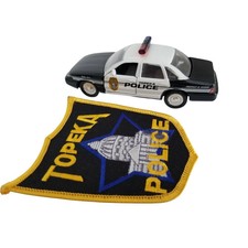 Roadchamps 1:43 Diecast Police Cruiser and Agency Police Patch (Topeka, KS)