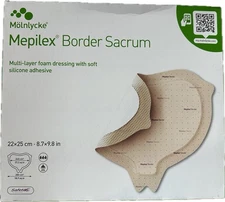 (10) Mepilex Border Sacrum Multi-layer Foam Dressing Soft Silicone Adhesive 2028