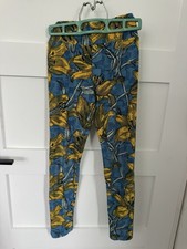 LuLaRoe Tween Leggings Blue Yellow Floral Soft Stretch Kids Girls Pants