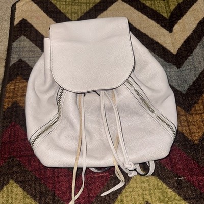 Rebecca Minkoff Bryn Backpack Stone Gray Pebble Leather Silver HW Putty 14