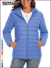 TACVASEN Full Zip Up Hooded Puffer Jacket Womens Winter Quilted Warm Coats