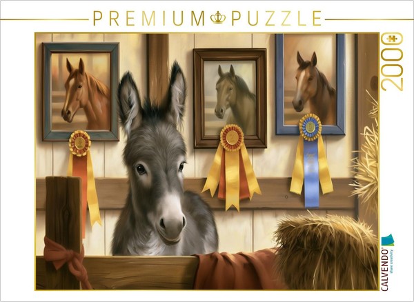 Calvendo Puzzle Donkey In The Stable | 2000 Pieces, Finished Size 35.4 × 26.4 In-image