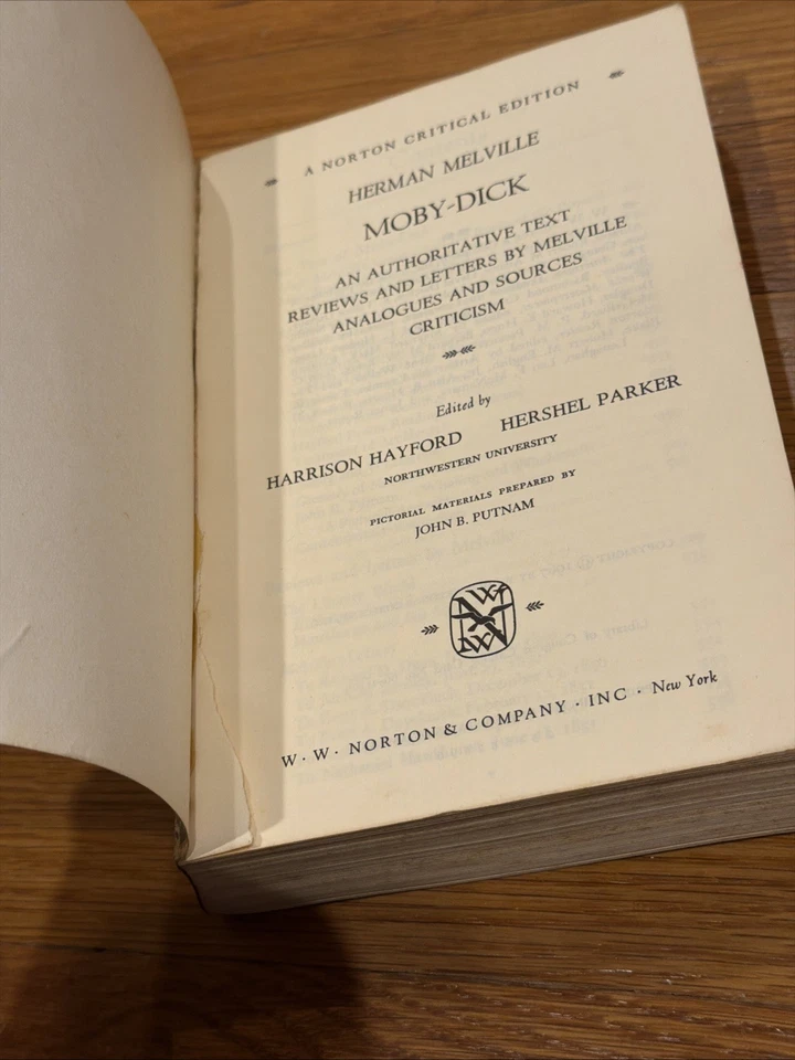 MOBY DICK Herman Melville Norton Critical Editions HB 1967 - Image 2 of 4