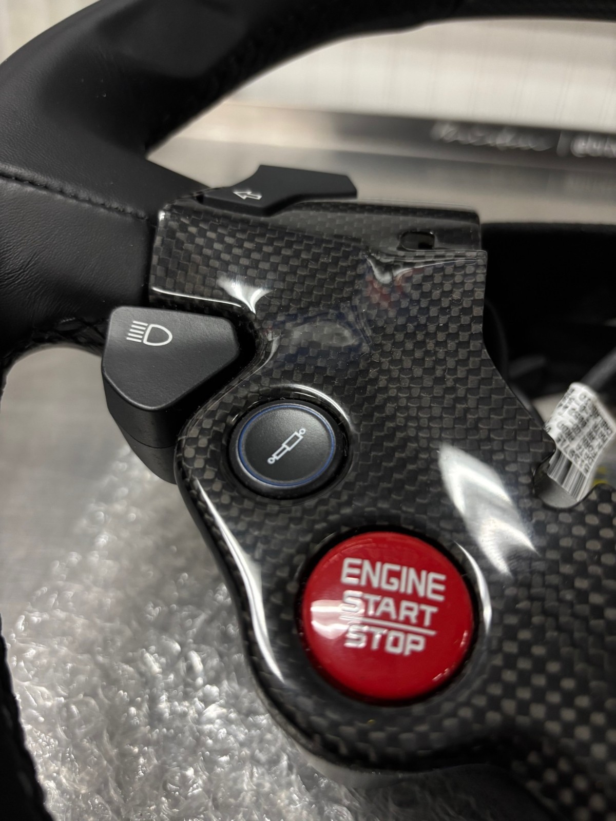 Ferrari 488 Black Carbon Steering Wheel w/ Shift Lights 2016 - 2020 OEM