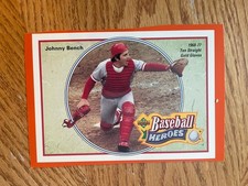 1992 Upper Deck BaseBall Heroes Box Bottom Johnny Bench Reds Ten Gold Gloves