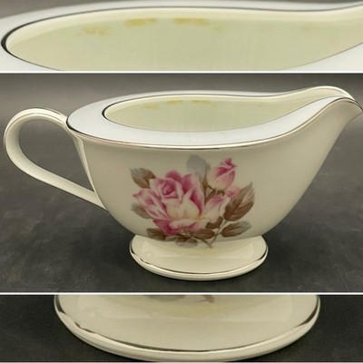 Noritake Nippon Toki Kaisha 1584 Pink Blue Platinum Trim Creamer 1947-1949 Japan