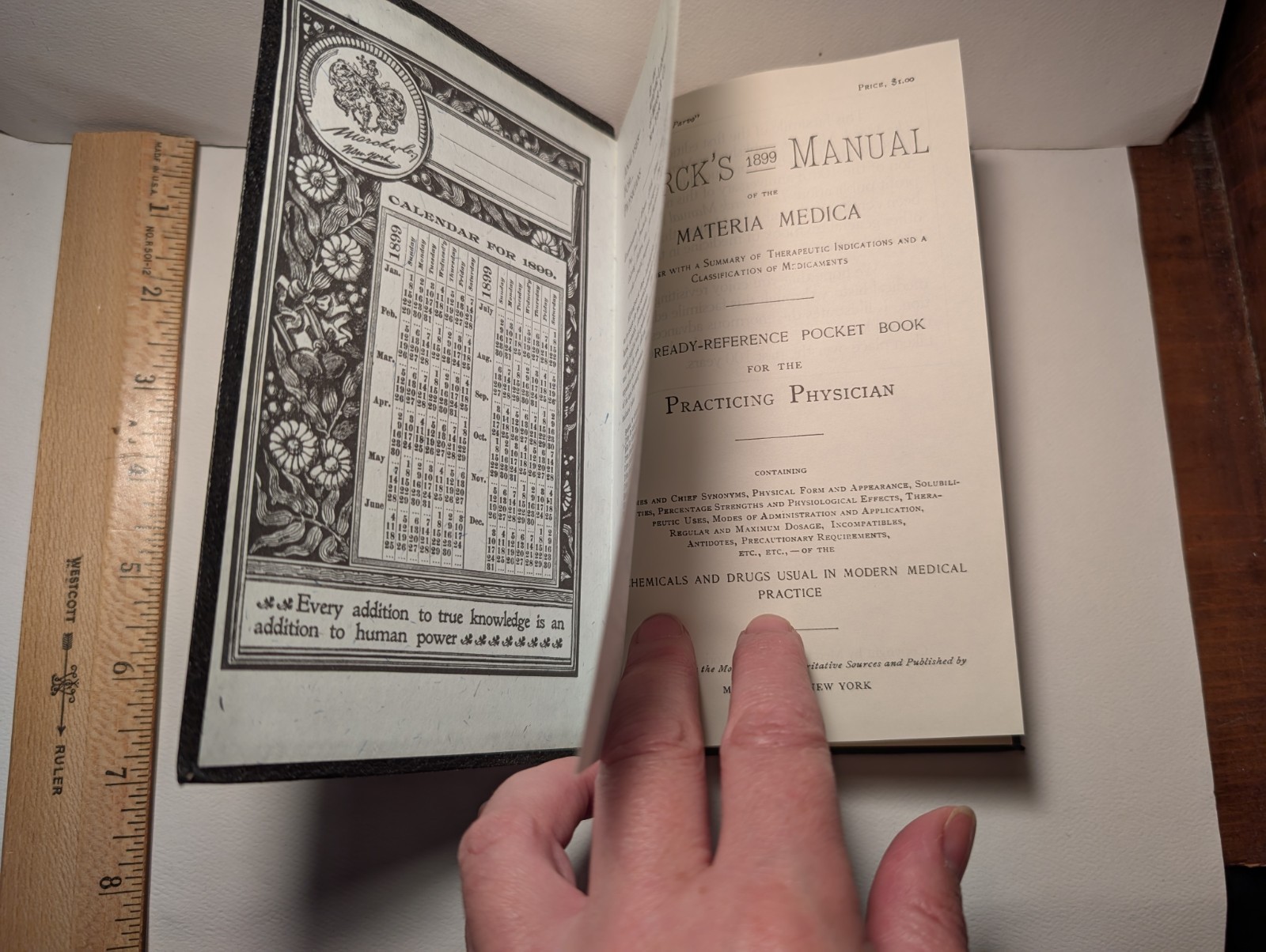 Facsimile 100th Anniversary First Edition of Merck 1899 Manual Pocket Reference