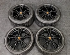 Factory Porsche 911 997 Carrera S 18" OEM Wheels & Winter Snow Tires Black Rims