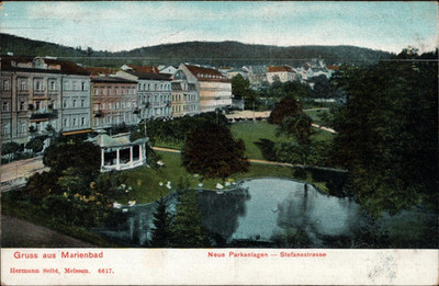 Greetings from Mariánské Lázně, new parks-Stefanstrasse