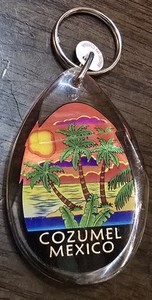 2½" Cozumel Mexico Souvenir Keychains Acrylic Ocean Beach Nautical