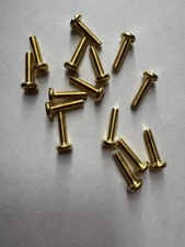 BRASS PAN HEAD SLOTTED MACHINE SCREWS. 10/32 x 3/4” 18 PCS. NEW