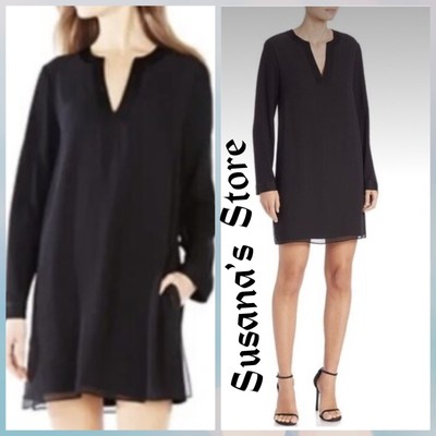 NWT BCBG MAXAZRIA SIZE XS Dyanne Black Chiffon Shift Dress