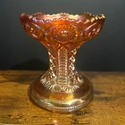 Vintage Imperial Glass Marigold Carnival Glass Hobstar & Arches Punch Bowl Base