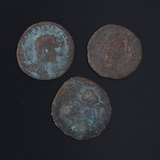Ancient Coins Roman Artifacts Figural Mixed Lot of 3 B7947