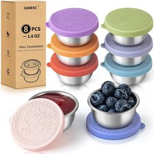 8 Pack - 1.6 Oz Small Salad Dressing Containers To Go, Leakproof Condiment Conta