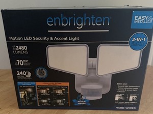 Enbrighten 240-Degree 2480 Lumen Outdoor LED Motion Security Flood Light - White