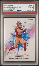 2023 Panini Prizm CHRISTIAN MCCAFFREY White Color Blast SSP #CB-14 PSA 10 Pop 21