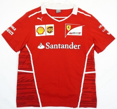 Puma Ferrari Formula 1 Kimi Raikkonen Red Cotton Sponsor T-Shirt Men's XL