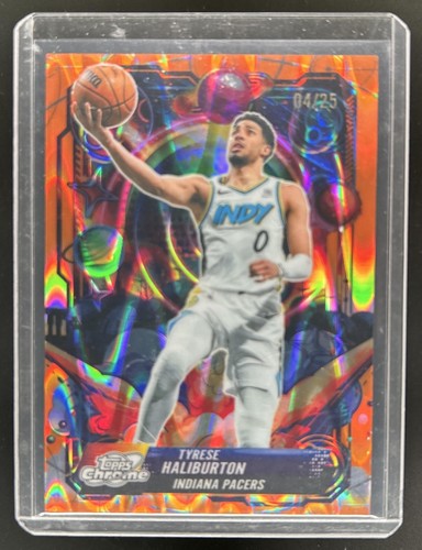 2025-26 Topps Cosmic Chrome Tyrese Haliburton Propulsion Orange Refractor #/25