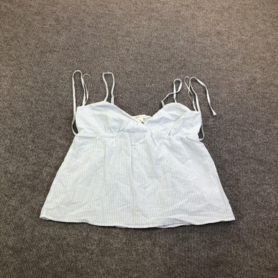 Demetra For Aeropostale Tank Top Juniors S Blue V Neck Striped Cami Summer