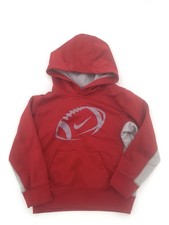 Nike Therma-Fit Hoodie Boys 4 Red Football Long Sleeve Pocket Front