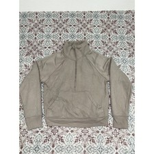 Danskin Womens Quarter Zip Pullover Sweatshirt Taupe Beige Size S 9920
